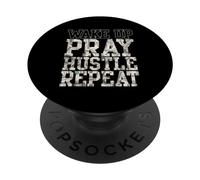 Wake Up Pray Hustle Repeat PopSockets Adhesive PopGrip