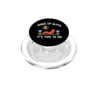 Wake Up Sluts It's Time to Sin, Funny Animal Meme PopSockets PopGrip for MagSafe