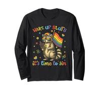 Wake Up Sluts It's Time to Sin Raccoon LGBTQ Pride Month Long Sleeve T-Shirt