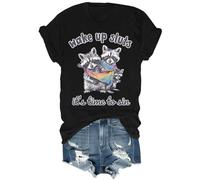 Wake Up Sluts It's Time to Sin Shirt Funny Raccoon LGBTQ Pride Month T-Shirt Unisex