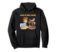 Wake Up Smell Bacon Funny Morning Humor Design Pullover Hoodie