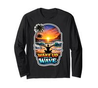 Wake Up with The Wave Sunrise Meditating Long Sleeve T-Shirt