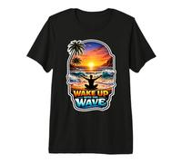 Wake Up with The Wave Sunrise Meditating Premium T-Shirt