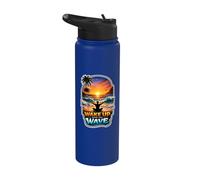 Wake Up with The Wave Sunrise Meditating Stainless Steel Insulated Water Bottle