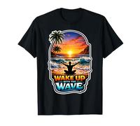 Wake Up with The Wave Sunrise Meditating T-Shirt