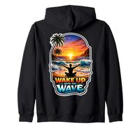 Wake Up With The Wave Sunrise Meditating Zip Hoodie