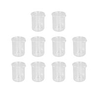 Wakects 10 Pcs Laboratory Glass Beaker, Graduated Cylinder Cup Measuring Cylinder 50ml with Clear Standard Scale Line for Industrial Teaching Home Experiments