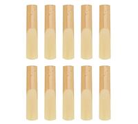 Wakects 10 Tenor Saxophone Reeds, Wood Material, Durable and Stable, Superior Sound Quality, Value Pack with Plastic Cover for Safe Storage, Ideal for Players At All Levels, Suitable for