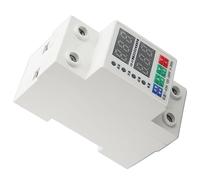 Wakects 2 Phase DIN Rail Voltmeter, PC DIN Rail Voltmeter Ammeter 120 to 300V 1A to 63A with Adjustable Overvoltage Overcurrent Protection for Distribution Panels Electricians