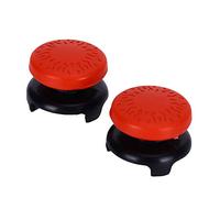 Wakects 2Pcs Thumb Grips Joystick Covers Gamepad Thumbstick Caps Cool Texture Design Comfortable Silicone with Height Increase for Wrist Relief 4 Colors (Red)