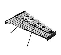 Wakects 32 Notes Glockenspiel, Aluminium Bell Kit, Diatonic Scale Musical Instrument with Carrying Bag, Wooden Frame, for Children and Adults