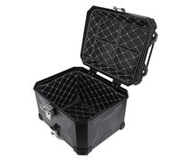 Wakects 45L Motorcycle Top Box ABS Motorcycle Rear Box Universal Tail Case with Double Locking System Reflective Stickers for Helmets Gear Storage (Black)