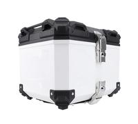 Wakects 45L Motorcycle Top Box ABS Motorcycle Rear Box Universal Tail Case with Double Locking System Reflective Stickers for Helmets Gear Storage (White)