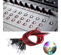 Wakects 5mm LED Diode, Copper Prewired Flashing LED Light Beads 50PCS 5V to 12V 20mA Low Power 20cm Wire for Home Automotive Lighting and Electronics Projects