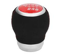 Wakects 6 Speed Gear Shift Knob Manual Shifter Head in PVC ABS and Artificial Suede Leather Smooth Shifting Clear Gear Markings for Daily Driving Replacement for Models (Red Top)
