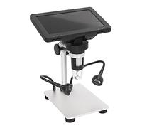 Wakects 7in LCD Digital Microscope Electronic Microscope with ABS and Aluminum Alloy 1200X 1080P HD Imaging 12 LED Light for Soldering Coin Rock Inspection Students