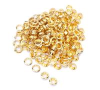 Wakects Antique Eyelet Grommets, 100PCS 6mm Brass Eyelet Double Sided Hollow Rivet Craft Collection Accessories for Clothing Bag Belt Shoe, Crafted with Precision for Long-Lasting (Gold)