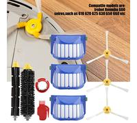 Wakects Beater Brush Filter Bristle Brush Set with 3 Armed Side Brushes and Aero Vac Filters for 600 Series 610 620 625 630 650 660 Replacement Parts