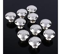 Wakects Cabinet Knobs Drawer Handles Furniture Pulls 10 Pack Stainless Steel Zinc Alloy Single Hole for Wardrobe Cabinets Drawers with Mounting Screws