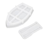 Wakects Candle Holder Mould Silicone Boat Candle Container Mould with Paddle 2 Piece Set Tear Proof Easy Demold for Wax Plaster DIY Home Decor Wedding Holiday Craft (x1078)