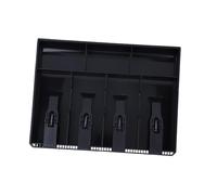 Wakects Cash Drawer Insert Tray Replacement, 4 Bills 3 Compartments, Lightweight, Secure Bill Clamp/Holder, Convenient Compartment, Efficient Organization, Sturdy, Made of Plastic, Portable (Black)