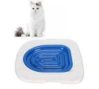 Wakects Cat Toilet Trainer, Litter Box Training Set, Universal Toilet Training System Litter Box Seat, System to Acclimate Your Cat to the (White Tray, 1 Blue Inner Support)
