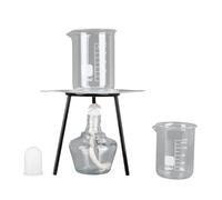 Wakects Chemistry Heating Set, Alcohol Burner Stand Laboratory Heating Tripod Burner Lamp Support Stand 2 Glass Bottles Beakers Clay Net for Experiments