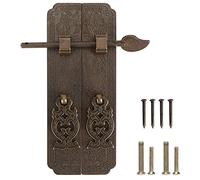 Wakects Chinese Style Door Handles, Retro Copper Cabinet Pull Handles with Mounting Accessories for Cabinets Dressers Wardrobes Closets Cupboards 15.2x6.4x1cm