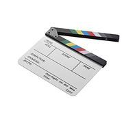 Wakects Clapper Board for Film Movie TV Camera Photo, Organic Acrylic & Wood with Magnetic Colorful Stick and Marker Pen (multicolor stick)