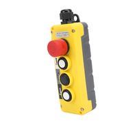 Wakects Crane Hoist Control, Flame Retardant PC Hoist Push Button Switch, IP68 M20 X 1.5 Connector, Emergency Stop, AC250V 5A 500V 2A, for Hoists Cranes Machinery