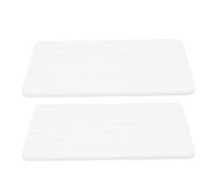 Wakects Diatomite Coaster, Grooved Diatomaceous Earth Soap Dish, 2 Pack 21 X 10 Cm Fast Drying Water Absorbent Tray with Foot Pads for Bathroom Kitchen Sink Counter (White)
