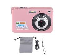 Wakects Digital Camera, 4K 48MP Mini Compact Camera Travel Vlogging with 8X Zoom Fill Light for Kids Beginners Adults (Pink)