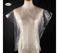 Wakects Disposable Barber Cape, PE Salon Cape 100pcs 84 X 64cm Hair Cutting Transparent Cover for Home Barber Hairdresser Shampoo Dyeing and Salon Use