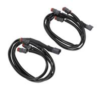Wakects DT Wiring Harness Adapter DT Wire Harness Adapter 19.6 Inch Plug and Play 120W Heat Resistant Copper Rubber with Dual for LED Light Bar Fog Lights Work (3 in 1)