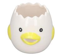 Wakects Egg White Yolk Separator Ceramic Egg Liquid Filter for 2 Eggs 6.5 X 7cm Chicken Beak Cracking Design Quick Separation for Home Baking Cooking Kitchen Users (Yellow)