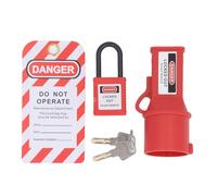 Wakects Electrical Socket Lock Device, PP Industrial Plug Lockout Tagout Kit Water Proof Safe Lock for Small Industrial Plugs