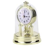 Wakects European Retro Style Table Clock, Desk Clock Antique Silent Home Decor Plastic for Living Room Office Hotel 4.3 x 6.7 in Gold (Gold)