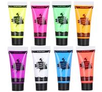 Wakects Fluorescent Body Paint Set, 10ml Water-Based Neon Colors | Face Makeup, Non- Water-based , Light Exposure, Festivals, Concerts, Halloween Events, Night Runs