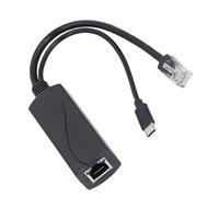 Wakects Gigabit PoE Splitter for Pi 5 5B, 48V to 5V 4A Power Over Ethernet Adapter with Type C Male Connector for Tablets IP Cameras Network Devices