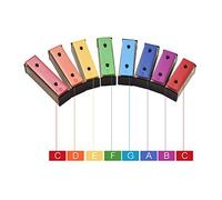 Wakects Glockenspiel Colorful Metal Xylophone 8-Note Vibrant Percussion Instrument with Detachable Steel Plates Engraved Scales Portable Safe Musical Toy for Toddlers Kids
