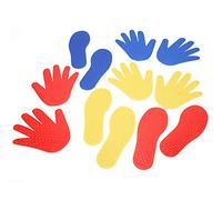 Wakects Hands and Feet Play Mat, 3 Pairs Coordination Training | Pvc Material, Indoor Outdoor Activity, Sensory Toy, Ages 1 Year Plus, Lightweight Portable Carry Design