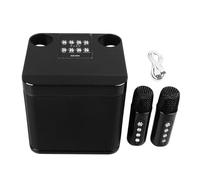 Wakects Karaoke Speakers, Karaoke Speaker Microphone Set Portable Mini Karaoke Machine Speaker with 2 Microphones, Integrated Subwoofer, Ideal for Home Party Camping