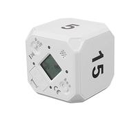Wakects Kitchen Timer ABS Cube Flip Timer 5 15 25 45 Minute Presets Gyroscope Induction Mute Flash Reminder Portable for Cooking Study Yoga Office Fitness (White)
