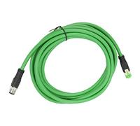 Wakects M12 to RJ45 Industrial Ethernet Cable, 5m IP67 | Shielded Cat6 Patch Cord, 24 AWG Flexible Sheath, D Code 4 Pin Male Connector, Factory Automation, Machine Tool Link