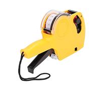 Wakects Manual Labeling Machine Price Tag Gun Sticker Labeler 8 Digits Price Marking Tool Portable Label Maker with Ink Cartridge for Clothing Toys Luggage Carpets (Yellow)