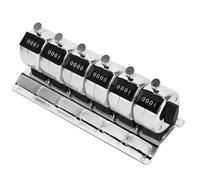 Wakects Mechanical Counter Hand Tally Counter Manual 4 Digit 6 Units Stainless Steel Resettable Metal Clicker with Clear Reading for Airdrome Terminal Factory Statistics