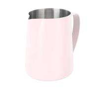 Wakects Milk Frothing Jug, 600ML Stainless Steel Coffee Frother Cup Pitchers with Measuring Scale and Pointed Spout for Machines Latte Art Cappuccino Milk Tea (Pink)