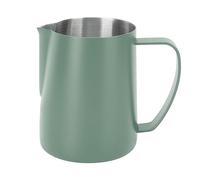 Wakects Milk Frothing Jug, 600ML Stainless Steel Coffee Frother Cup Pitchers with Measuring Scale and Pointed Spout for Machines Latte Art Cappuccino Milk Tea (Forest Green)