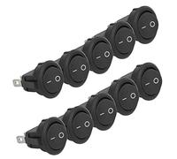 Wakects Mini Rocker Switch 10pcs Plastic Round Boat Rocker Switch 23mm 3 Pin 2 Position 6A 10A 125V for Panel Control in Cars Boats Equipment Users