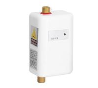 Wakects Mini Tankless Hot Water Heater, 3000W Dual Use Stainless Steel Electric Water Heater LED Indicator Adjustable Water Temperature for Kitchen Toilet 7.9x4.1x2.6in White (UK Plug)